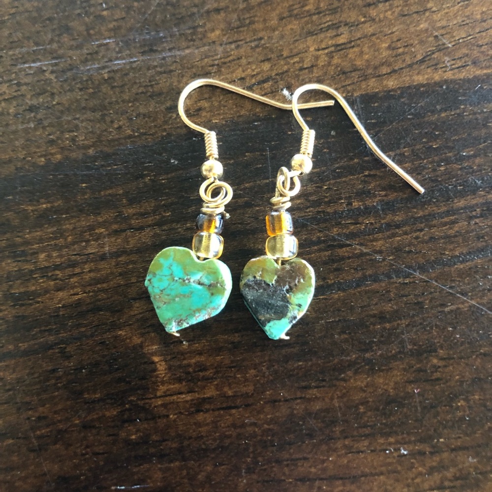 Turquoise Heart Earrings
